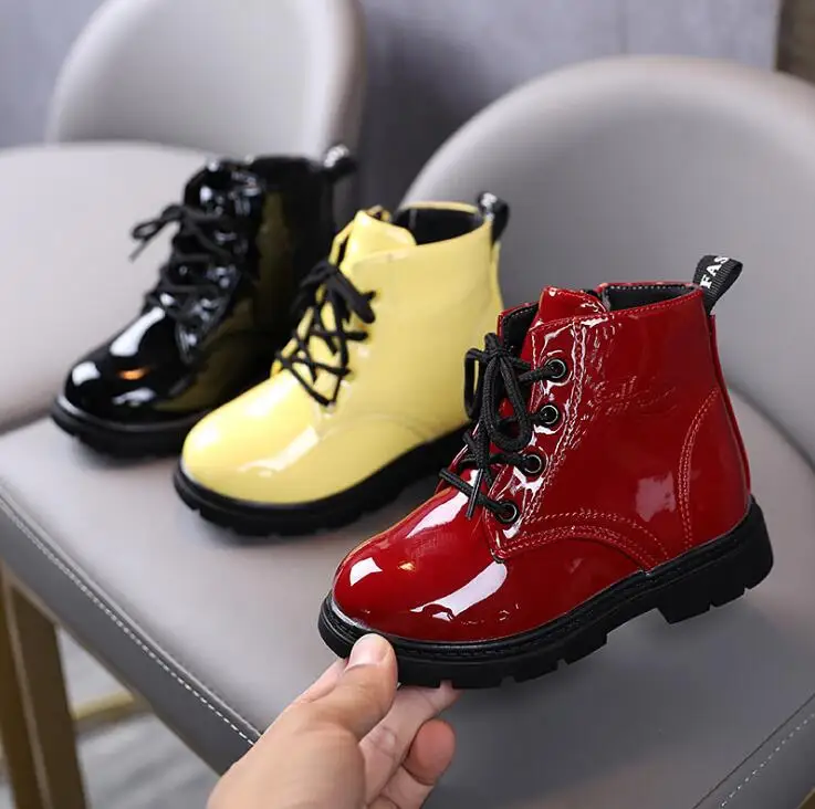 Bottes en cuir coordonnantes pour enfants, chaussures décontractées pour garçons et filles, chaussures de course souples, chaussures de sport à la