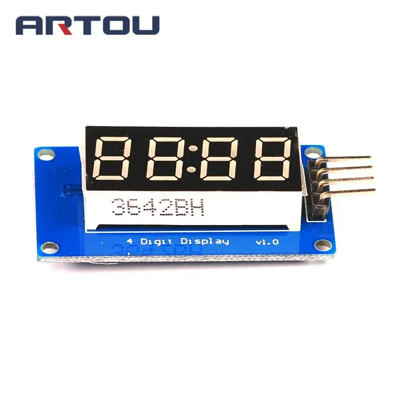 1pcs TM1637 4 Bits Digital LED Display Module For arduino 7 Segment 0.36Inch Clock RED Anode Tube Four Serial Driver Board Pack