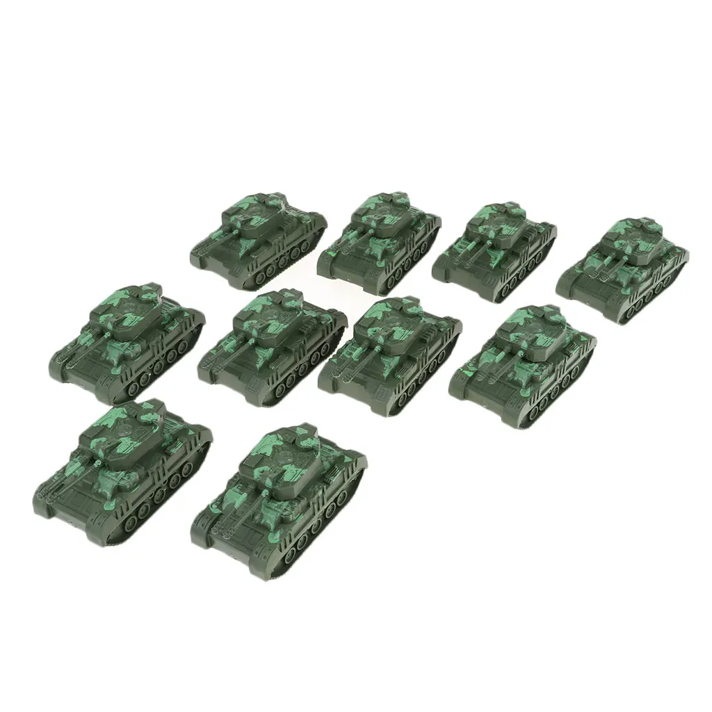 10x Military Tank Model Heavy Tank Sand Table Model Home Decor Pocket Toy