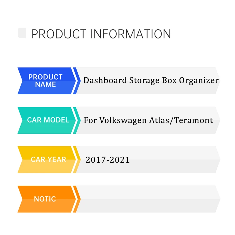 Teramont Dashboard Storage Box Organizer For Volkswagen Atlas 2018-2020 2021 2022 2023 Interior Phone Holder Center Console Tray