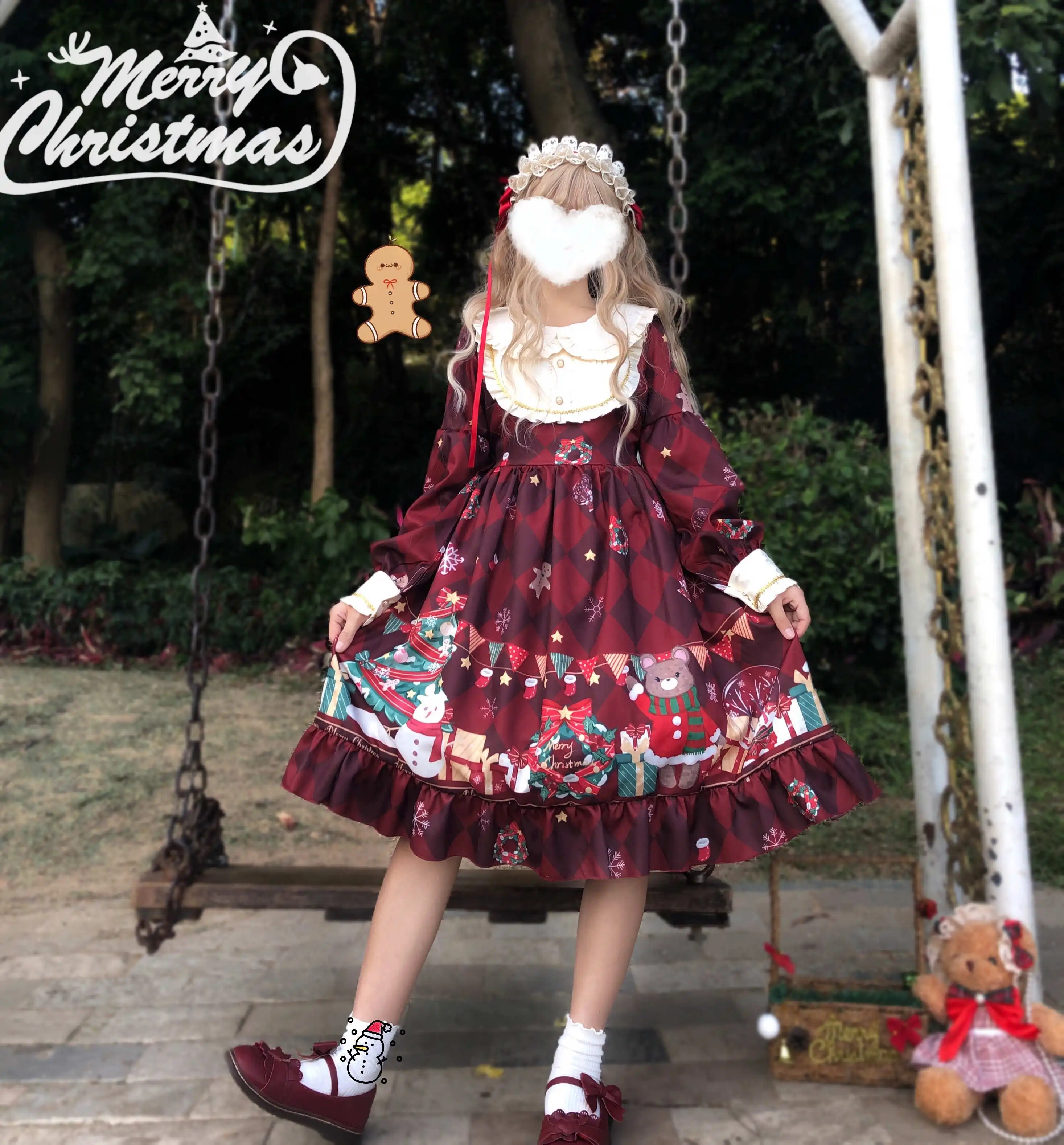 Giapponese Kawaii carino vestito donna morbido Vintage quotidiano dolce pizzo principessa Lolita senza maniche morbido ragazze gotico Cosplay