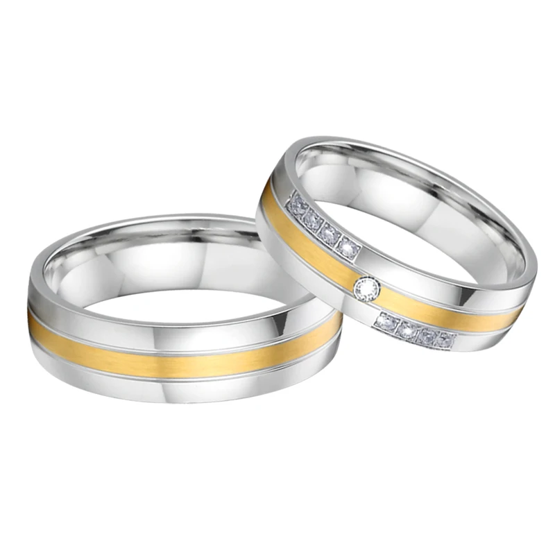 High Quality Wedding Bands Rings For Couples Men And Women Lovers Alliance Titanium Jewelry Ring Anniversary Velentine Gift