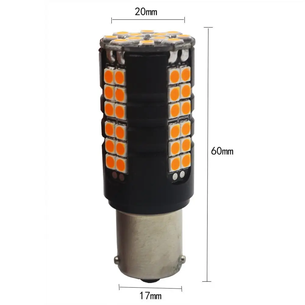 

Пара двухцветных ампул 3030 светодиодный BAU15S 7507 PY21W 1156PY LED пер для огней направления автомобиля