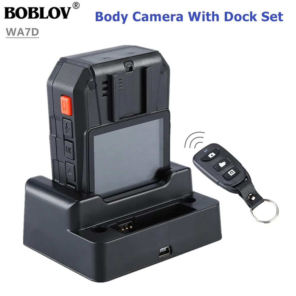 

BOBLOV WA7-D Body Worn Mini Camera 32G/64G Wearable Camera DVR Video Recorder Remote Control Police Camera W/Charge Dock Policia