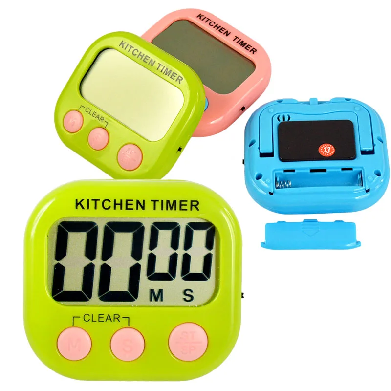 Large Magnetic Digital LCD Kitchen Cooking Timer Stopwatch Loud Alarm Clock Timers Count Down Up Training Countdown&up Timers 