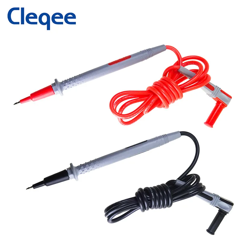 Cleqee P1505 усовершенствованная силиконовая датчики для мультиметра ручка 4 мм контрольные выводы вилки типа «банан Тесты привести с 2 мм Медь иглы 1,5 M 1000V/10A