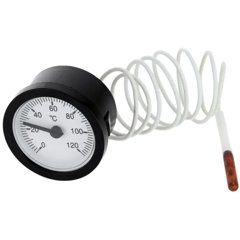 Dial Thermometer Capillary Temperature Gauge 0-120℃ water & oil with 1m Sensor A0KF