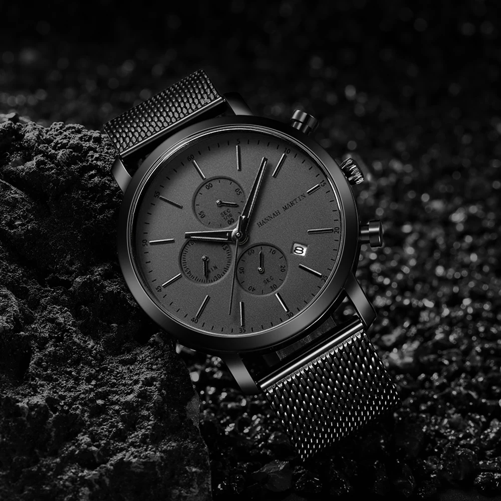 Mannen Horloges Top Merk Fashion Multifunctionele Kleine Wijzerplaat Rvs Mesh Business Waterdichte Horloges Relogio Masculino