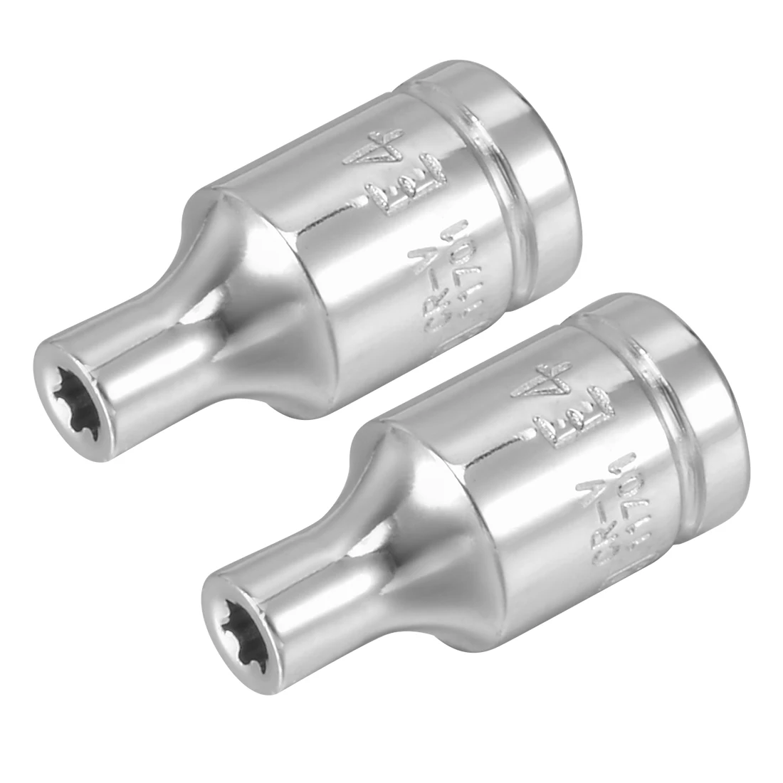 uxcell 2Pcs 1/4-inch Drive E4 External Torx Shallow Socket, Cr-V Steel