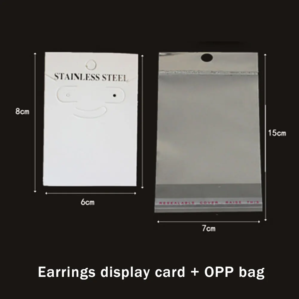 30-50sets Display Card with Opp Bags Transparent Self Adhesive Plastic Bag for Handmade Jewelry Necklace Bracelet Packaging