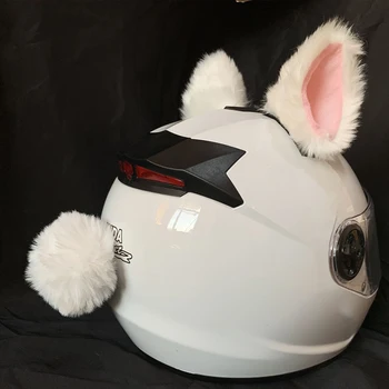 2 unids/par creativo lindo casco de motocicleta orejas de gato de peluche casco de Motocross decoración pegatina accesorios Cosplayer estilo como regalo