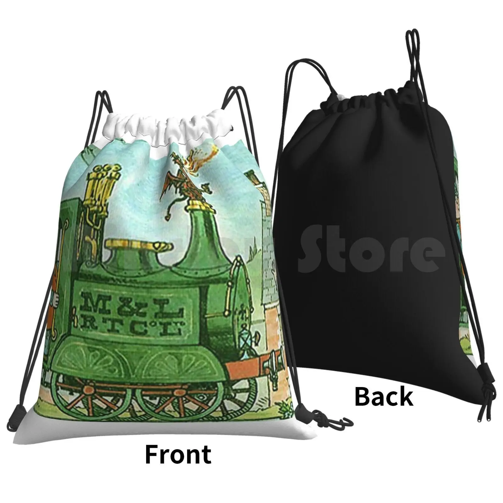 Ivor The Engine Backpack Drawstring Bags Gym Bag Waterproof Vintage Ivor Engine Book Dvd Box Set Cardboard Cutout Phone