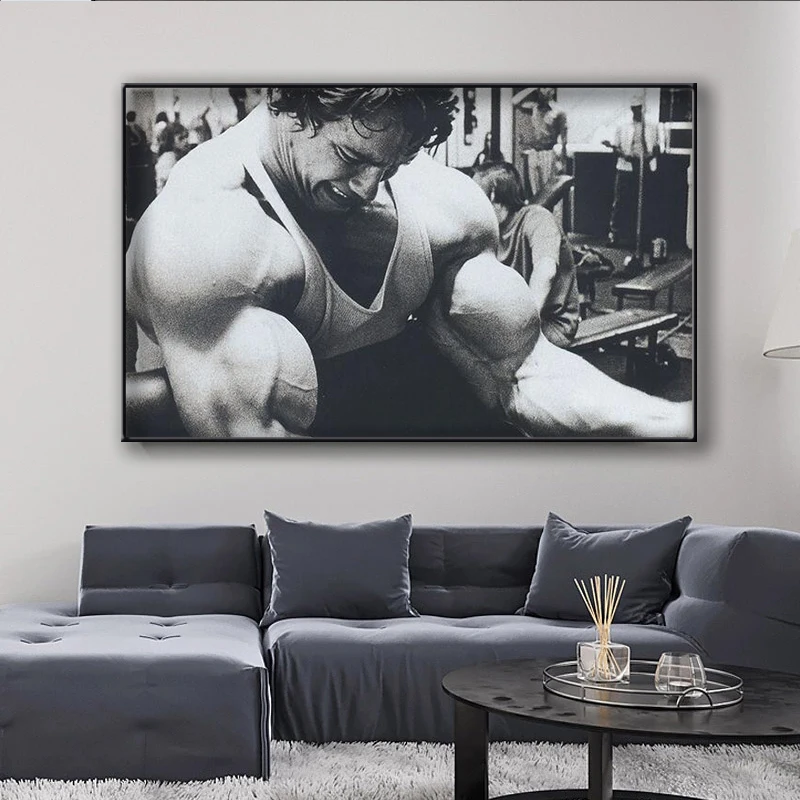 

Arnold Schwarzenegger Bodybuilding Motivational Art Canvas Poster Print Fitness Inspirational Picture for Room Wall Decor