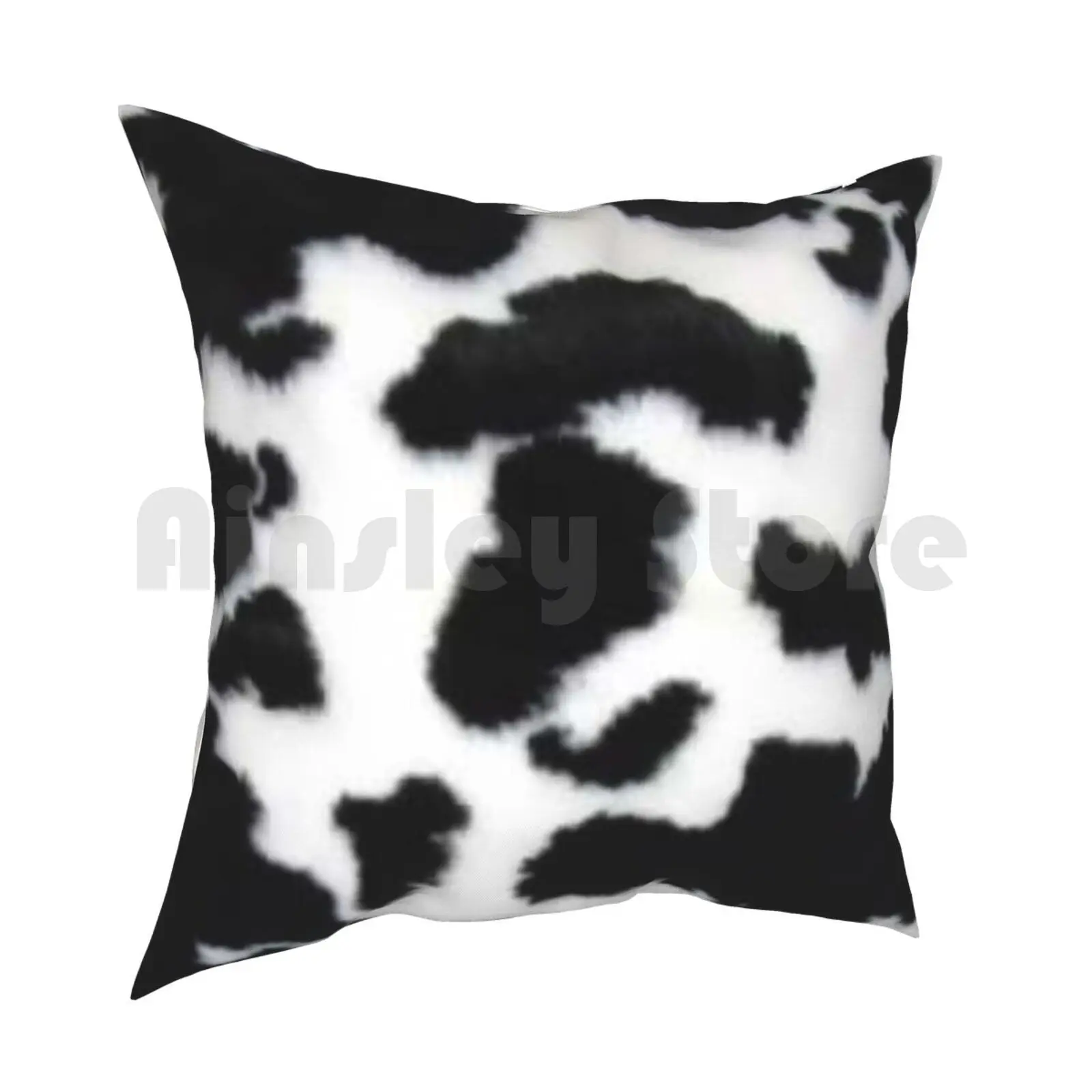 Cow Hide Spotted Fur Farm Animal Pattern Black White Pillow Case Printed Home Soft Throw Pillow Cow Cow Fur Cow Hide