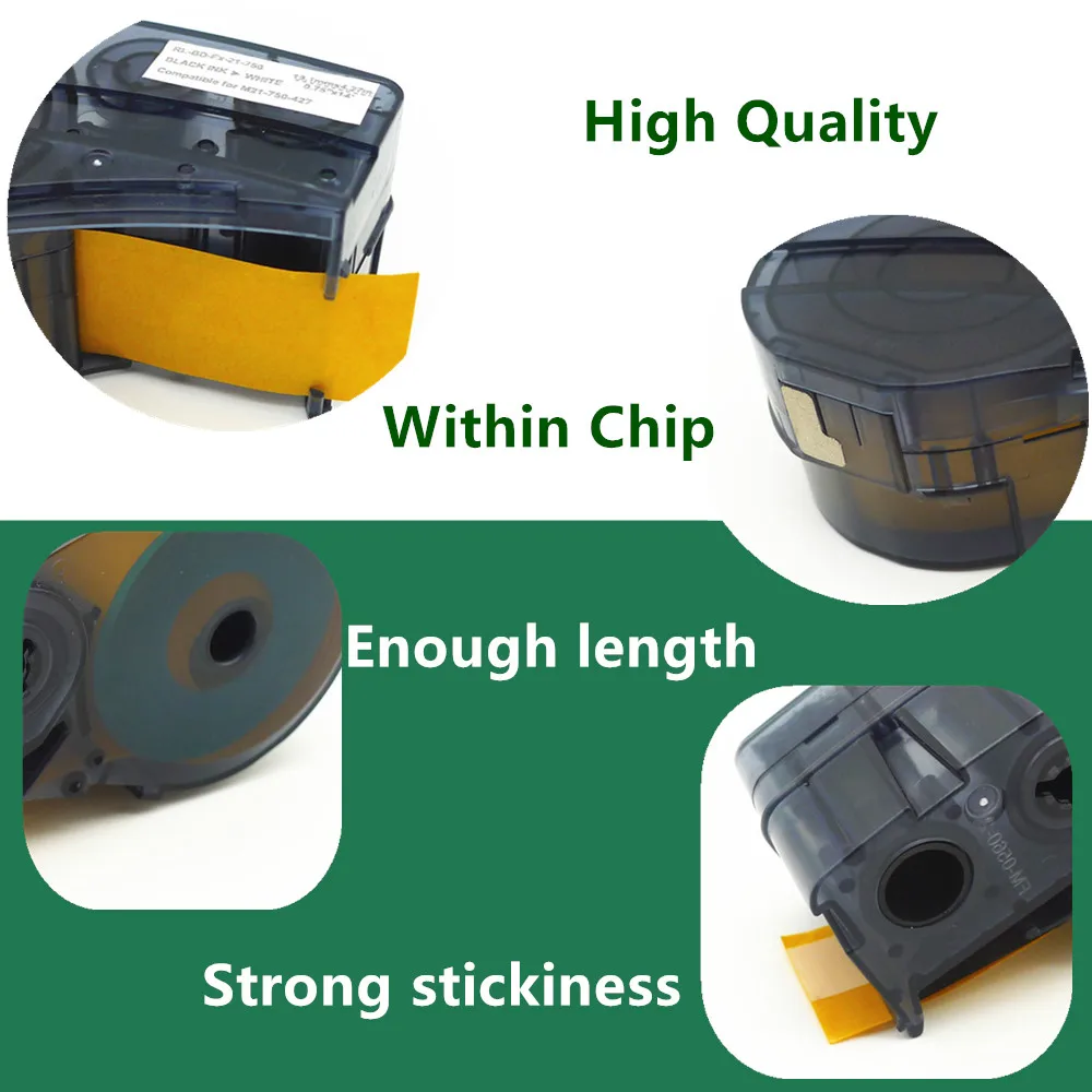 Imagem -04 - Cartridge 10pk Cartucho de Etiquetas de Vinil M21 750 427 Uso do Fabricante de Fita Bmp21-plus Bmp21-lab M210 M211 Cabo Impressora Datacom Tag 19.1 mm 4.9m 1
