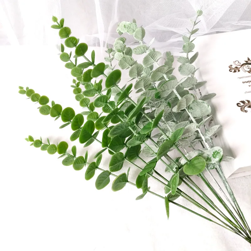 

Simulation Eucalyptus Leaves, Green Plastic Plant, Fake Leaves, Home, Wedding Decoration, 10Pcs, Lot