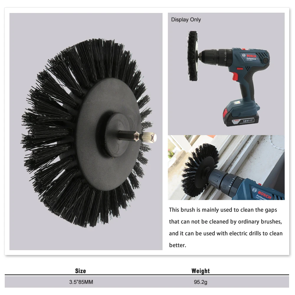 Electric Scrubber brush Drill Gap Brush with 1/4\