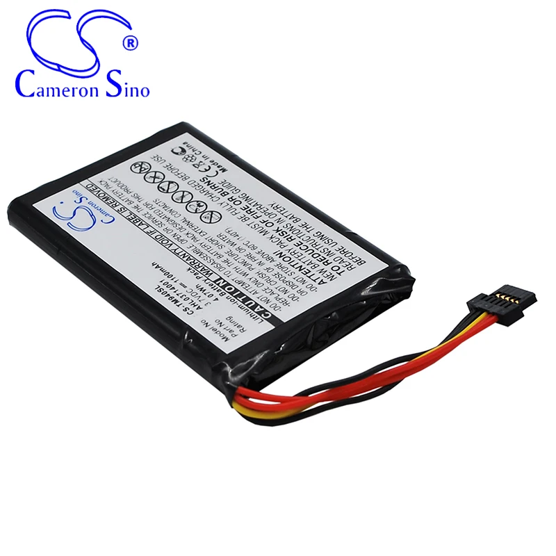 CameronSino แบตเตอรี่สำหรับ TomTom Go 940 Go 940 Live เหมาะกับ TomTom AHL03714001 GPS,navigator แบตเตอรี่1100MAh 3.70V Li-Ion สีดำ