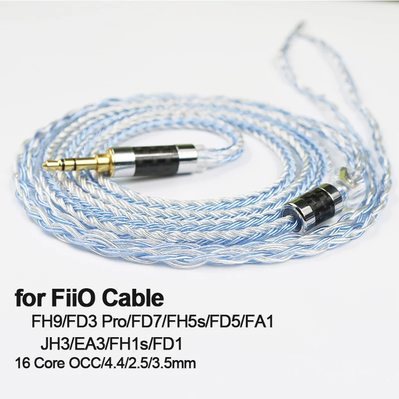 FiiO Cable FH9 FD3 Pro FD7 FH5s FD5 FA1 JH3 EA3 FH1s FD1 16 Core Earphones Silver Plated Upgrade OCC 4.4mm Balance 2.5 with MIC