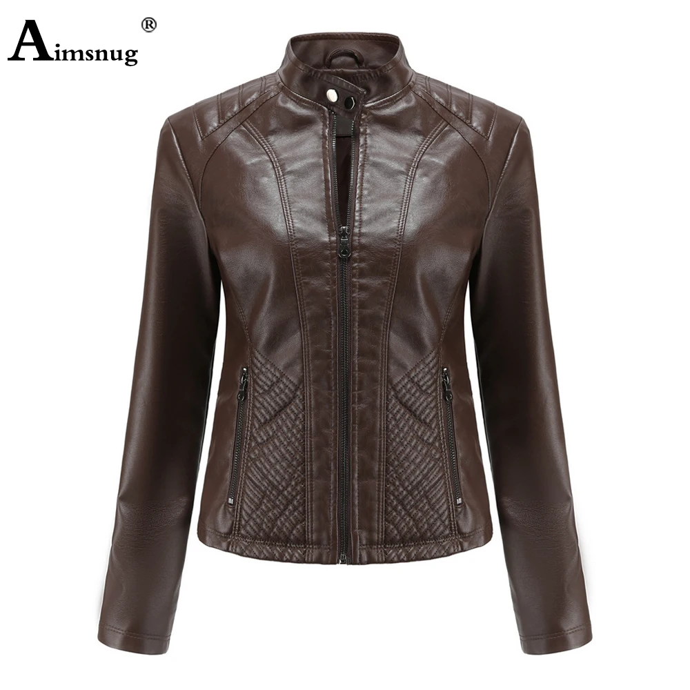 Plus Size 3xl Women Faux Pu Leather Jackets Autumn Long Sleeve Tops Outerwear Fashion Zipper Jacket Sexy Womens Clothing 2021