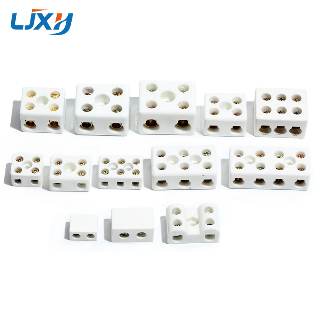 LJXH 2/6/8 Holes Ceramic Terminal High Temperature Joint Porcelain Wiring Terminal Wiring Column Insulating Porcelain Head