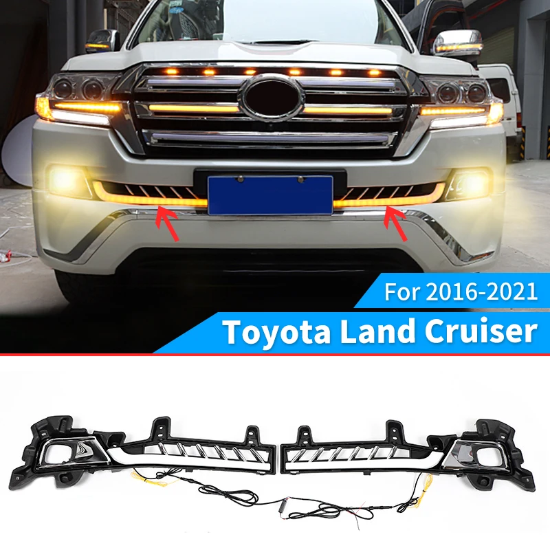 

For Land Cruiser 200 LC200 2016-2021 Upgrade Decoration Accessories Grille Dynamic LED Lamp Steering Daytime Running Light DRL