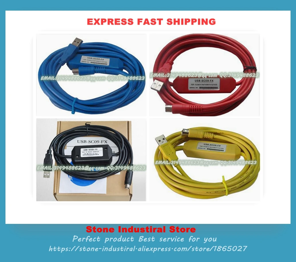 USB-SC09-FX USB-SC09 For FX Sieres PLC FX0N FX1N FX2N FX0S FX1S FX3U PLC 2018 New DataCable ProgramCable