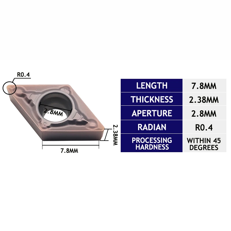 DCMT070204 MV VP15TF inserti in metallo duro utensile per tornitura interna di alta qualità macchine utensili CNC DCMT utensile da taglio per tornio per SDJCR/L 07