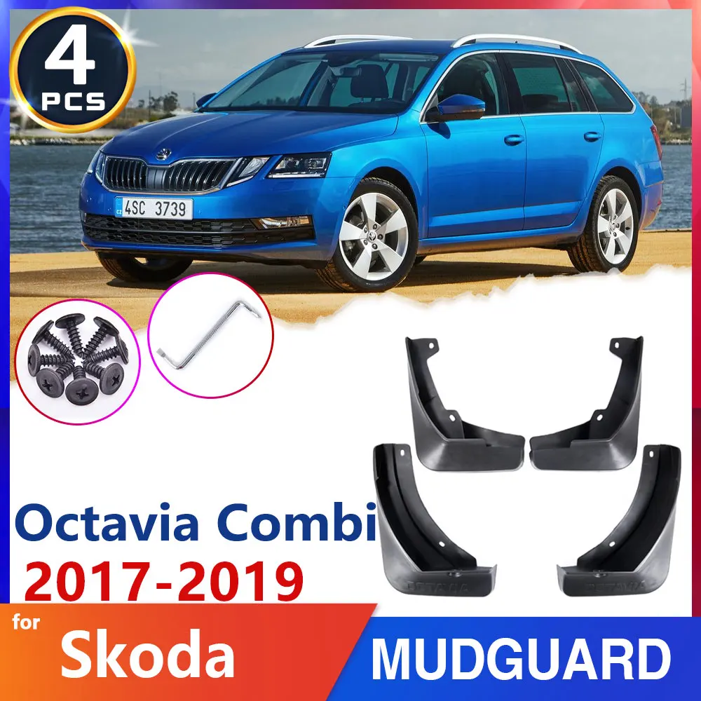 Car-Mud-Flap Tire Fender for Skoda Octavia 3 Combi Wagon Estate MK3 A7 5E 2017~ 2019 Mudflaps Mudguards Accessories Auto-Goods