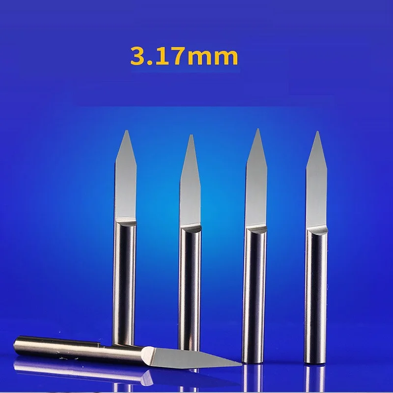 Cuchillo afilado de fondo plano de 3.175mm, cuchillo afilado cónico extendido, herramienta de máquina de grabado de computadora CNC en relieve