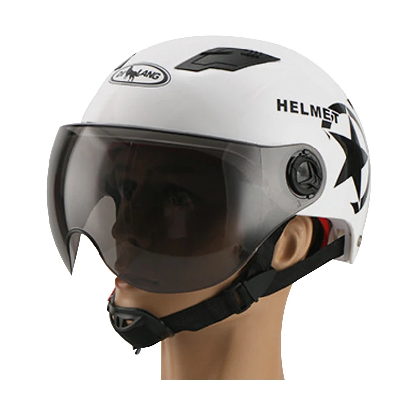 Motorcycle Half Helmet With Sunscreen Quick Release Belt Suitable for Bicycle  Mountain Bike Road Bike Electric Scooter