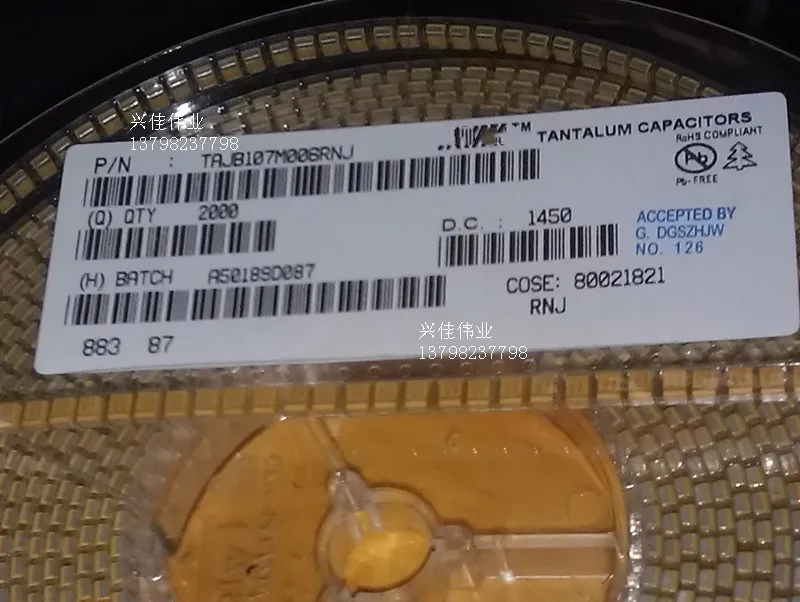 Original 5Pcs/6.3v100UF 107 100UF 6.3V B ประเภท3528 1210ตัวเก็บประจุแทนทาลัม SMD