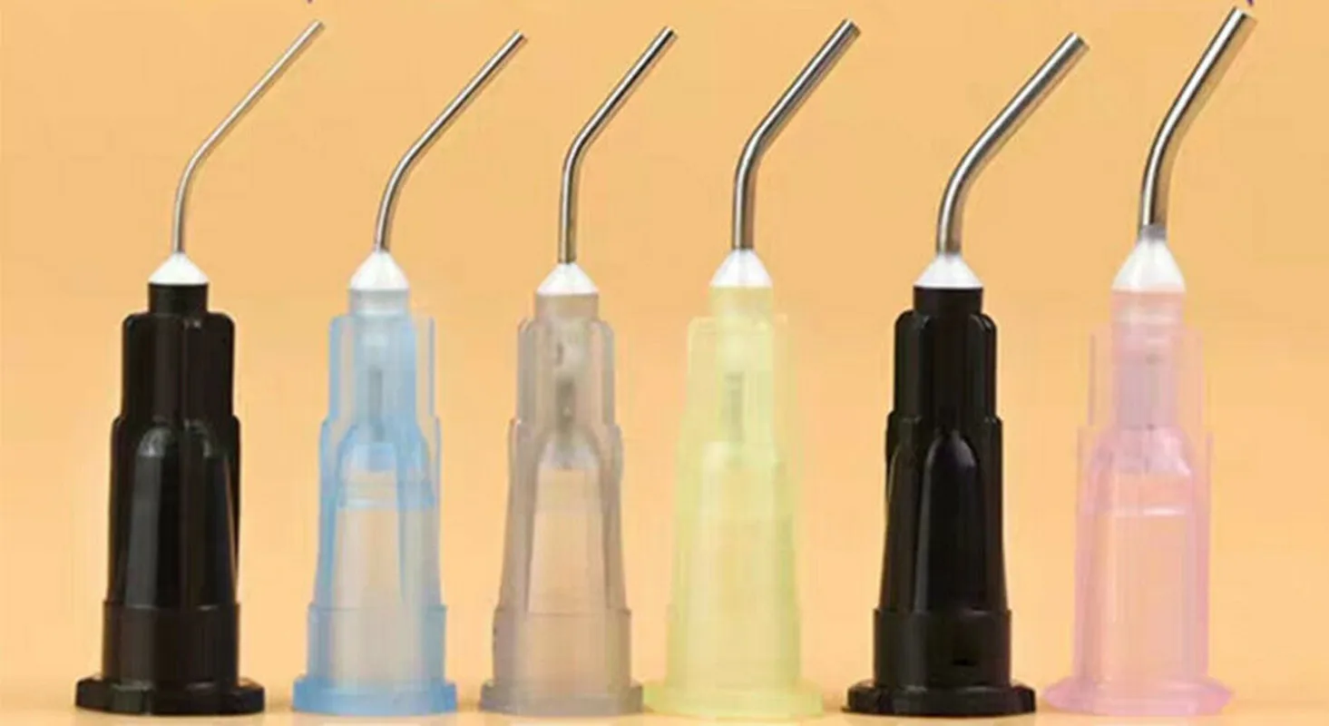 

200pcs/2Bags Dental Pre-Bent Flow Syringe Tips Resin Irrigation Needle Tips