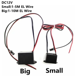 DC12V Adapter do zasilacza sterownik falownika dla (mały 1-5M/duży 1-10M) podświetlany przewód elektroluminescencyjne światło, DC do AC