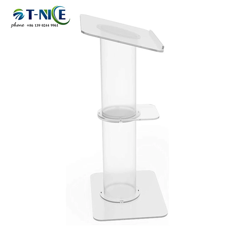 2024 Color Optional Pulpit Reading Podium Design Acrylic Lectern Easy Assembly Dais Commercial Activity Furniture