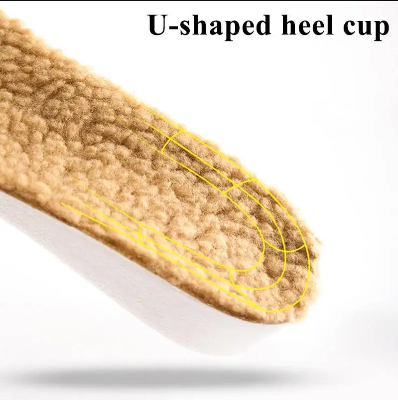 Warmth Lamb Wool Insole Increased Insoles Men Women 1.5cm/2.5cm/3.5cm Height Lift soft bottom comfortable Inserts Shoe Pad image 5