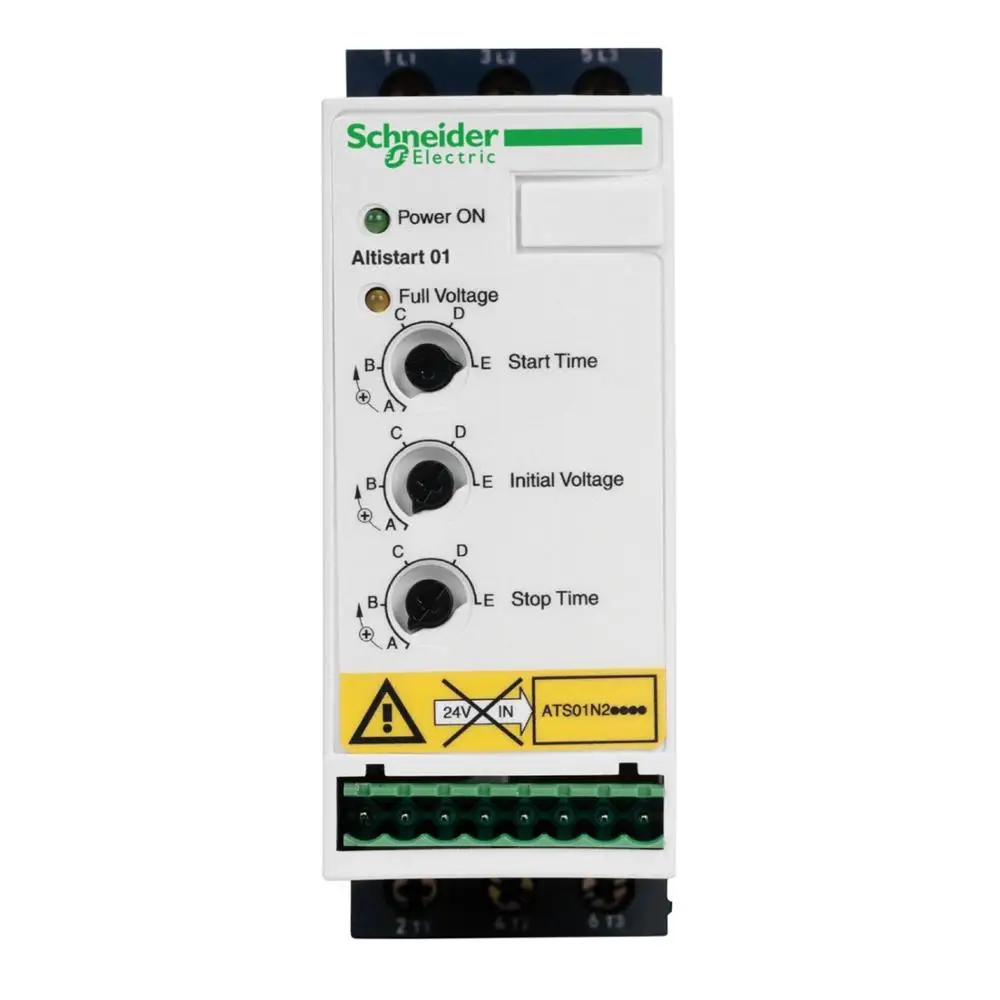 Original Export ATS01N209QN Three-Phase Soft Starter Soft Stop 3KW 9A 380V-415V with Heat Sink Asynchronous Motor Soft Start