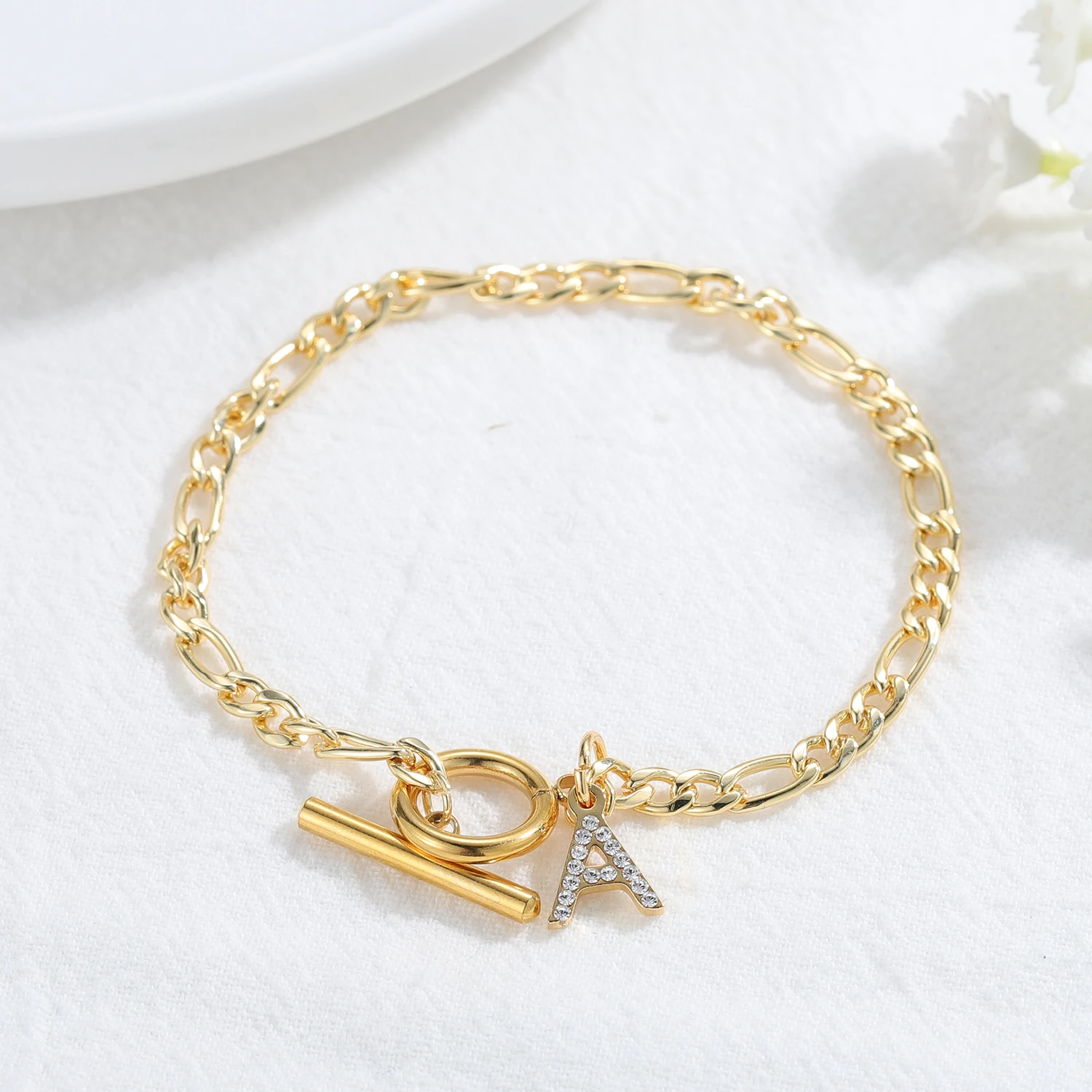 

Custom Bracelet DIY Initial Name Personalized Gift Dropshipping Customized Name Bracelet Stainless Steel Adjustable Women Bangle