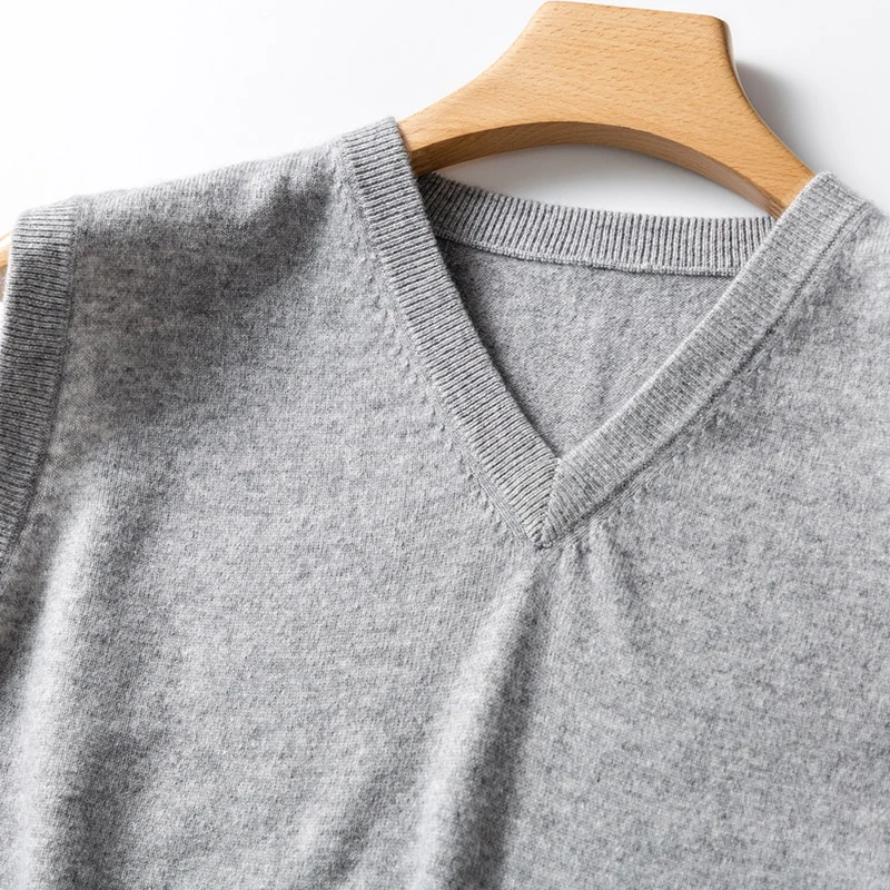 Men Sweaters 100% Pure Cashmere Jumpers Sleeveless Vneck Pullovers Hot Sale 5Colors Sweater Winter New Knitwear Man Clothes Tops