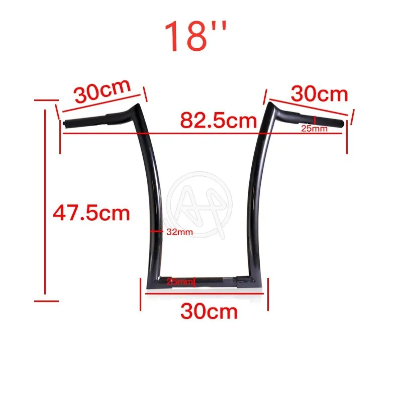 25mm 1 "Motorfiets 14" 16 "18" Riser APE Motor Hanger Bars 1-1/4 "Motorfiets Stuur Z Bar Voor Harley Sportster 48 Touring