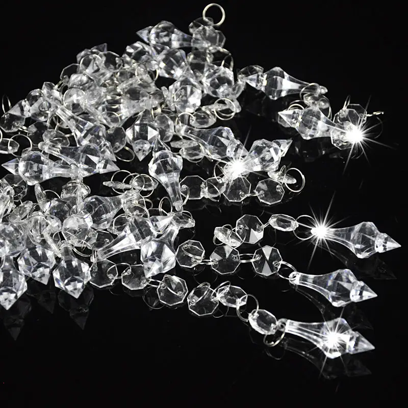 

12PCS Acrylic Clear Bead Garland Hanging Chandelier Wedding Decor Supplies