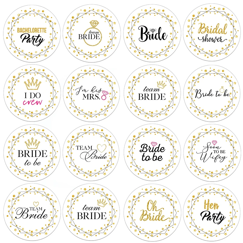 Team Bride Tribe Bridesmaid Party DIY Sticker for Bride To Be Bachelorette Hen Party Bridal Shower Decoration Gift Packing