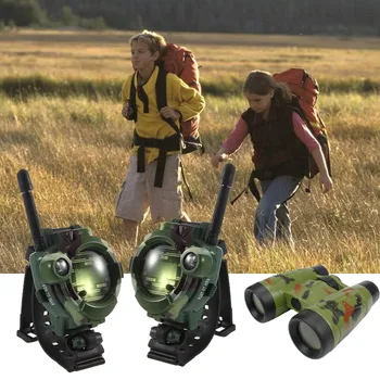 2 adet 7 in 1 çocuklar çocuklar elektronik 2 yönlü telsiz Walkie talkie interkom İzle ile 1 adet dürbün oyuncak oyun malzemeleri