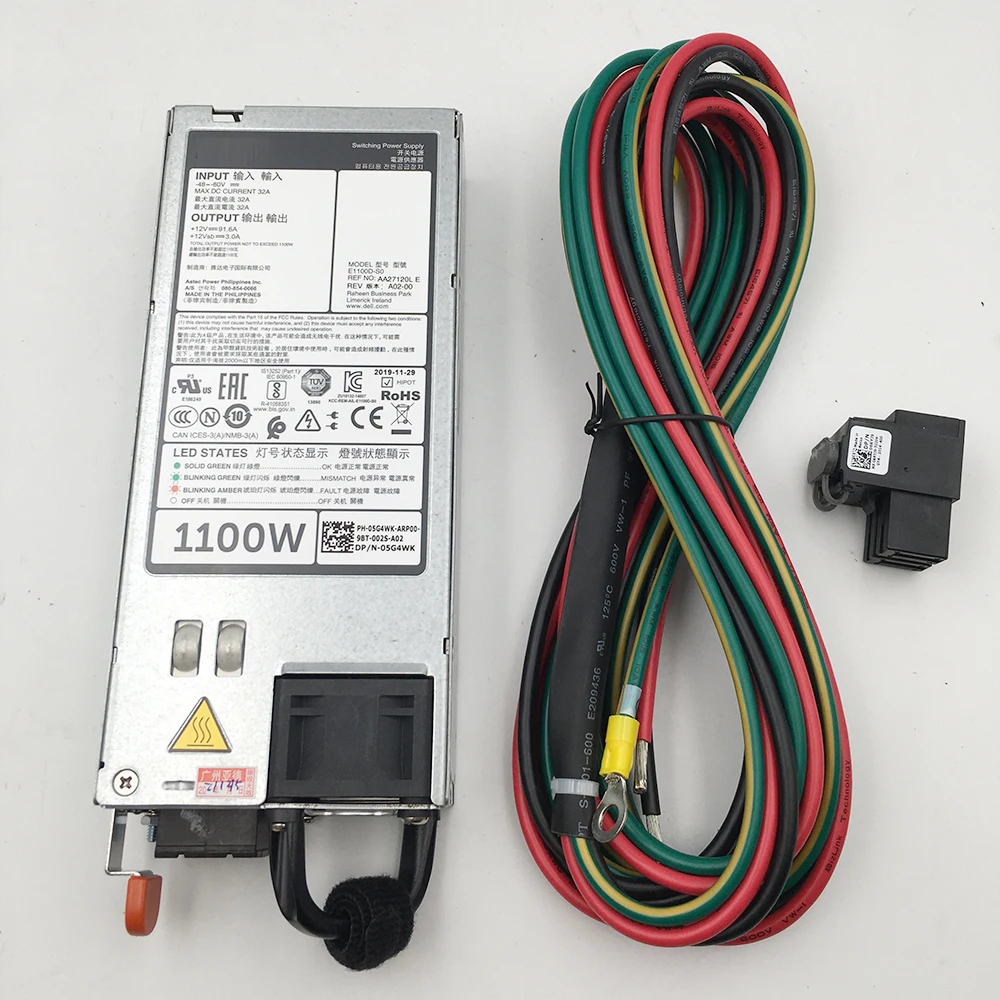 R920 R820 1100W DC Power Supply E1100D-S0 AA27120L Comes With Cable And Conversion Head