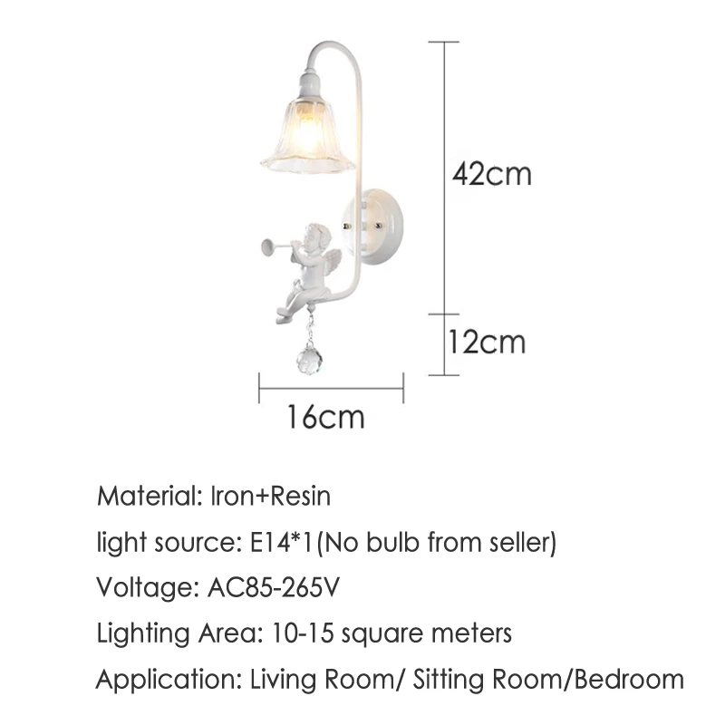 Creative Nordic Angel Wall Light Foyer Living Room Bedside Aisle Stair Cafe Bathroom Bedroom Bar Hotel Corridor Wall Lamp Bra