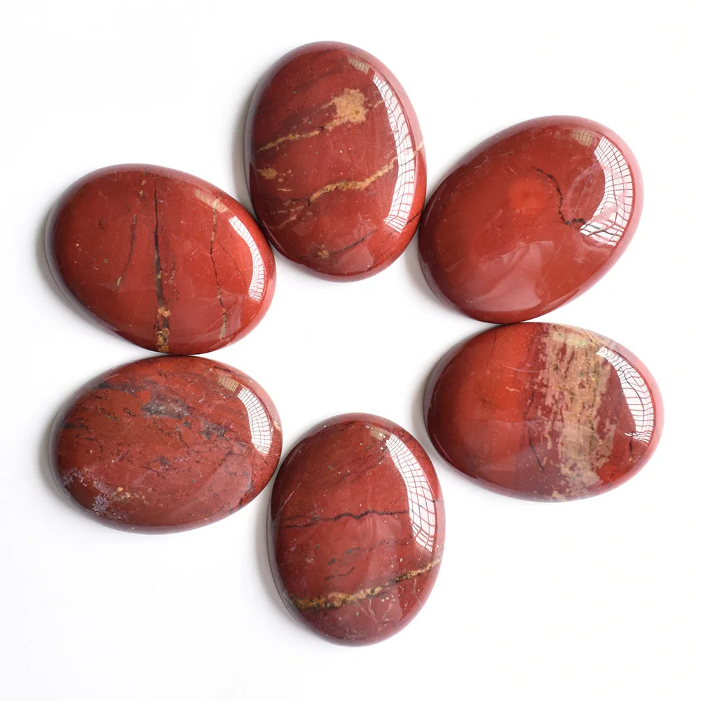 Großhandel 12 Stück/Set modische, sortierte Naturstein-Mischperlen in ovaler Cabochon-Form 30x40mm für DIY-Schmuckzubehör, kostenlos. – Detail 6