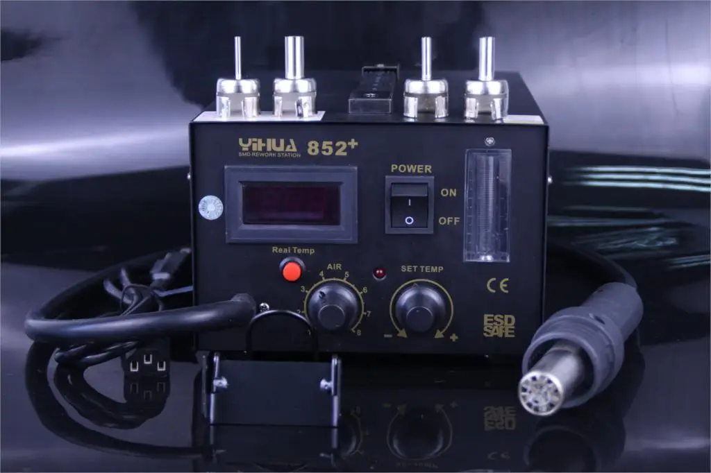 220V 600W YIHUA 852-plus Rework Station with Wind Speed Ball Mobile Phone BGA Professional Soldering Gun