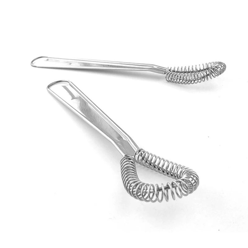 Kitchen Spiral Whisk Mini Blender Stirrer Stainless Steel Spoon Wick Hand Mixer 20cm Spring Whisk Honey Dipper Stick