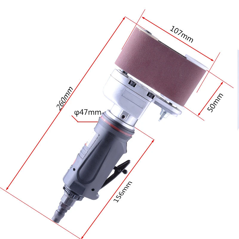 Transverse Ring Shape Pneumatic Sander Round Air Sanding Belt Machine Rust Paints Remove Wind Grinding Polishing Sandpaper Tool