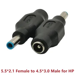 4.5*3.0mm Male Plug with Needle to 5.5*2.1mm Female Jack DC Power Charger Connector Adapter Laptop Charging for HP